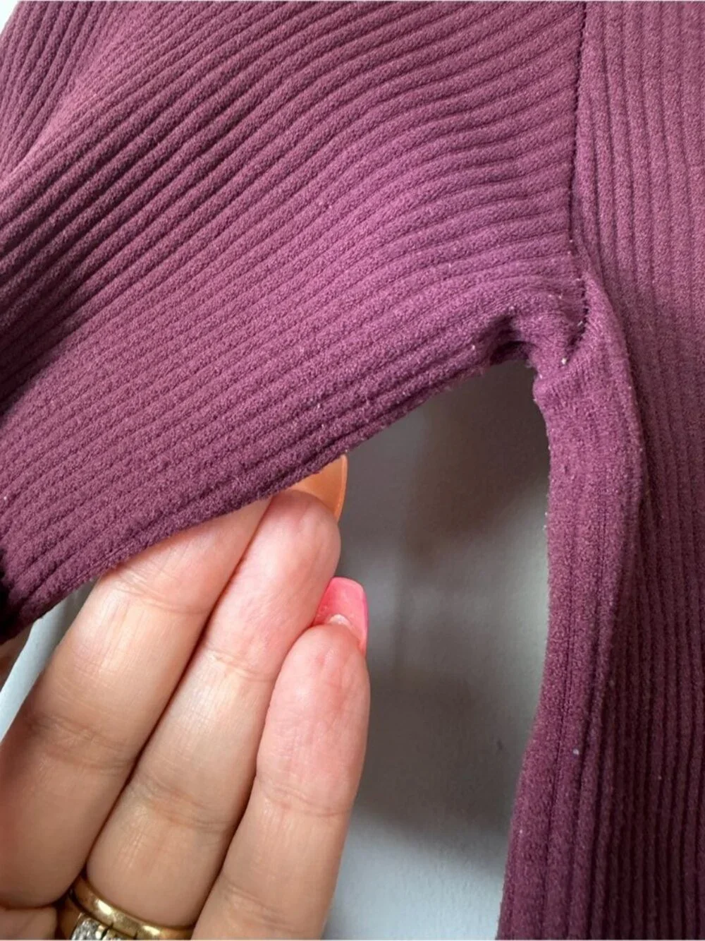 Intimately Free People Ribbed Crop Top Burgundy Lettuce Hem Size XS/Small Boho